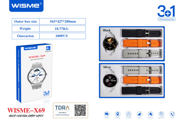 ساعت هوشمند صفحه گرد مدل WISME-x69