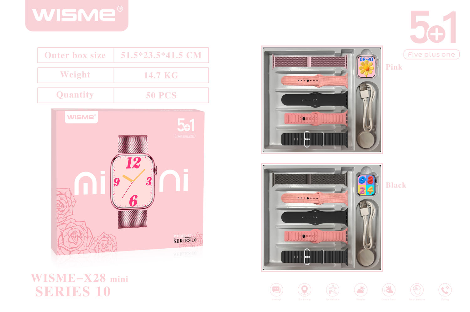 ساعت هوشمند صفحه مینی مدل WISME-X28 mini