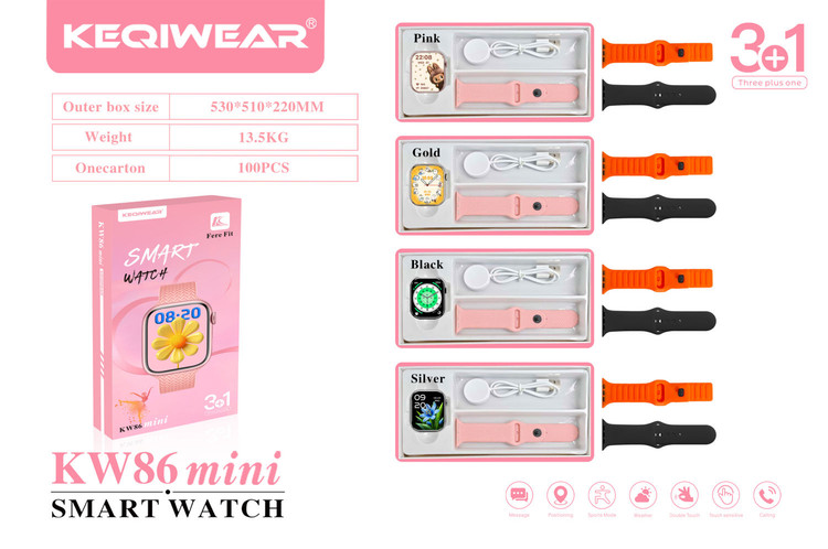 ساعت هوشمند سری ۱۰ صفحه مینی مدل KW-86 mini