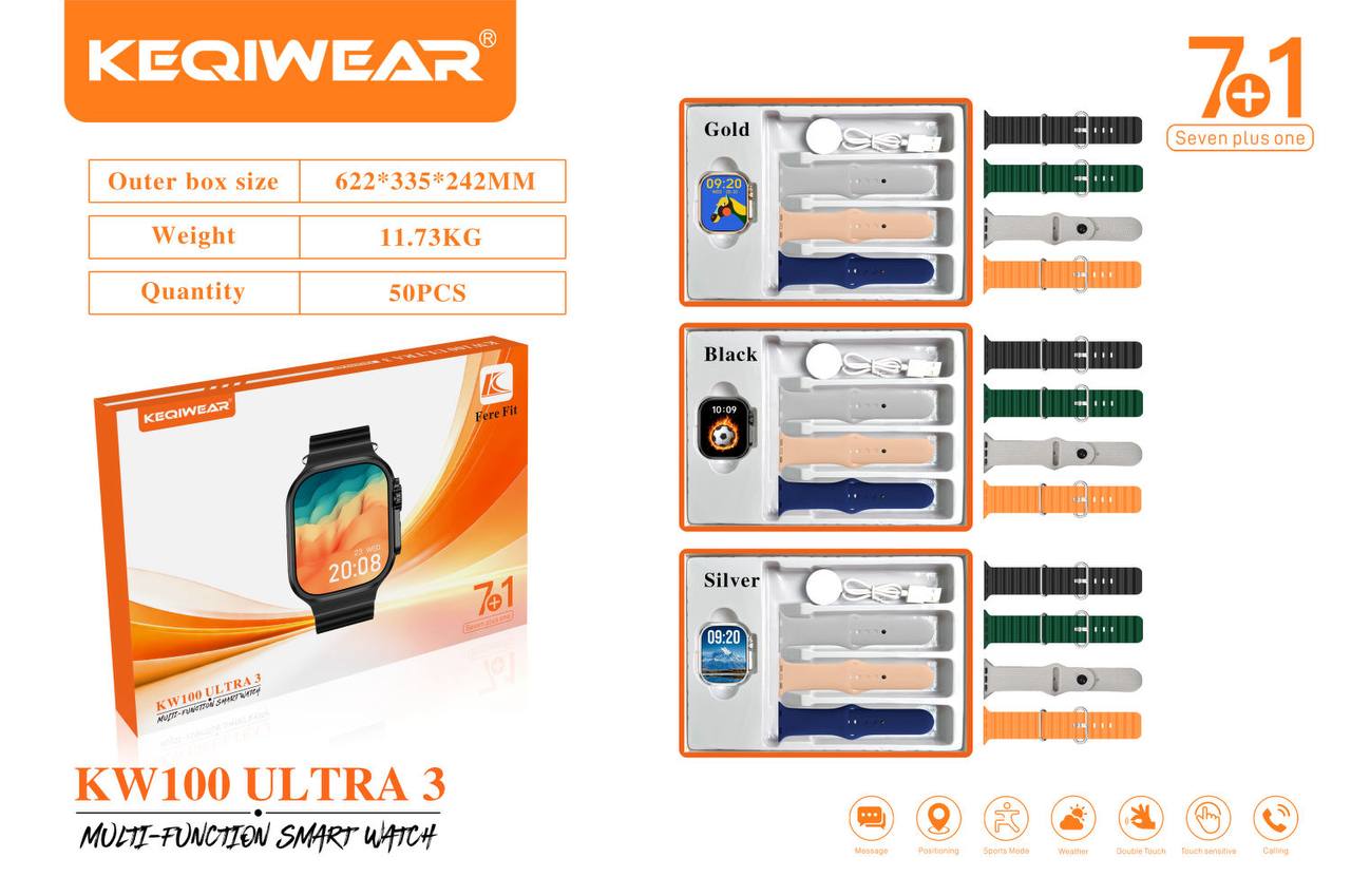 ساعت هوشمند مدل KW100 ultra3